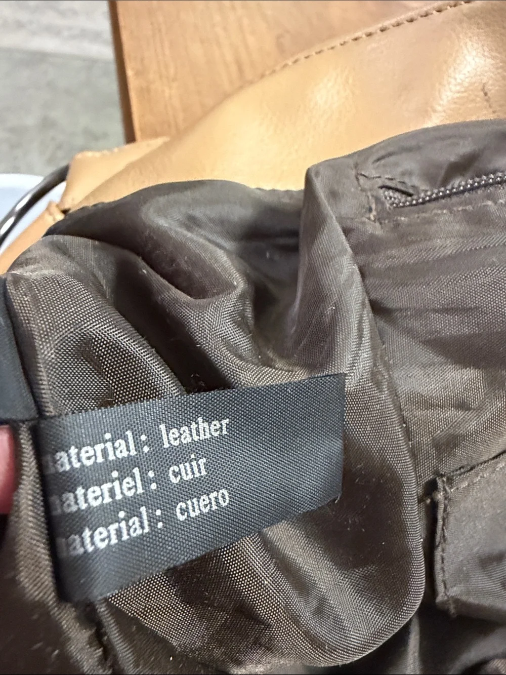 Kenneth Cole Reaction Tan Leather Hobo Bag Vintage Y2K